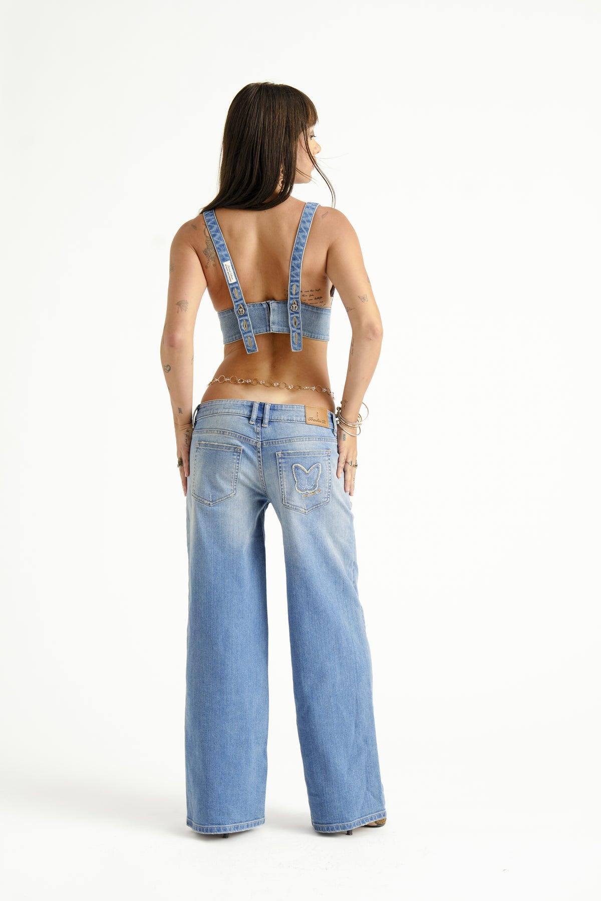 The Baggy Low Rise Crystal Butterfly Jean